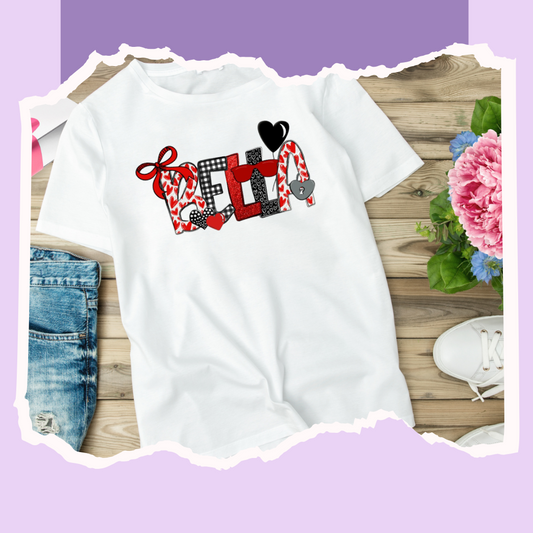 Valentine Custom Name Shirt - Red